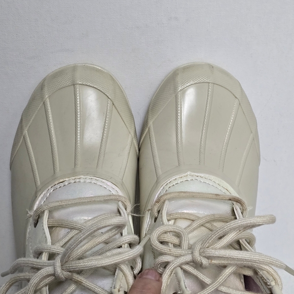 Girls Sperry lace up duck boot cream size 4 - Picture 9 of 16